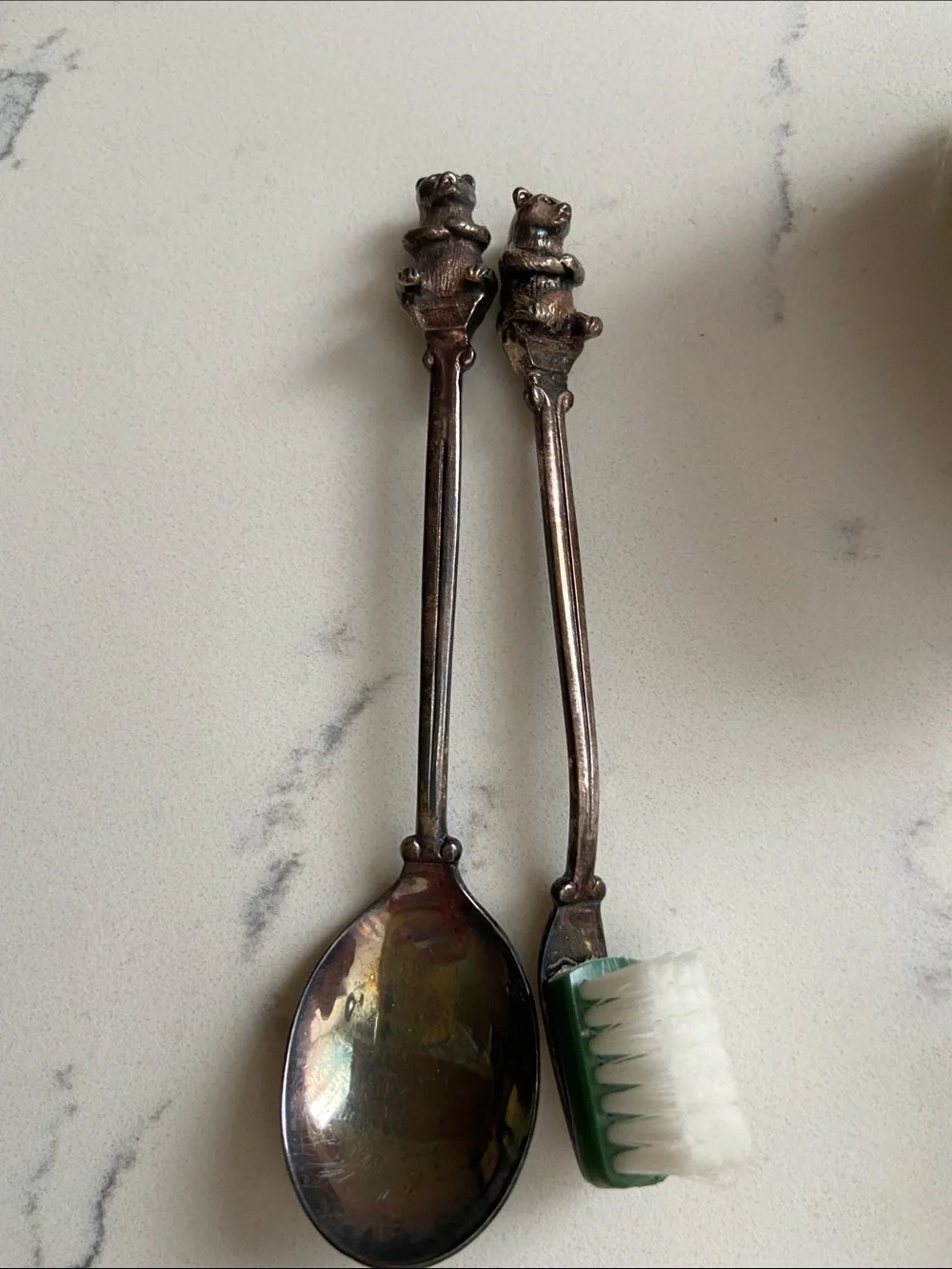 Vintage Nieuwpoort 90 Bear Spoon Brush Vanity Set Holland